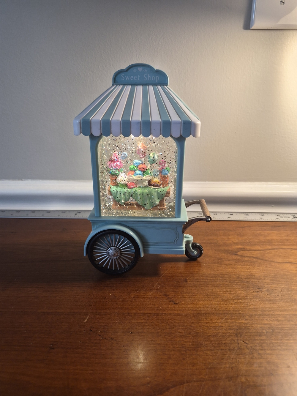 Sweet Shop Dessert Glitter Cart Night Light - Blue&White